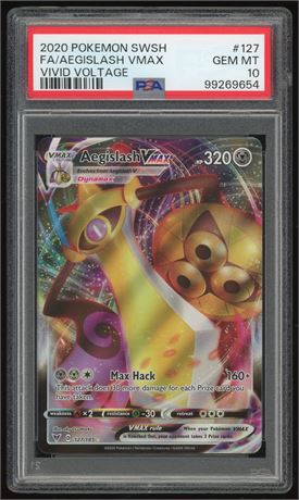 2020 Pokemon Sword & Shield #127 Aegislash VMAX Vivid Voltage PSA 10 GEM MINT