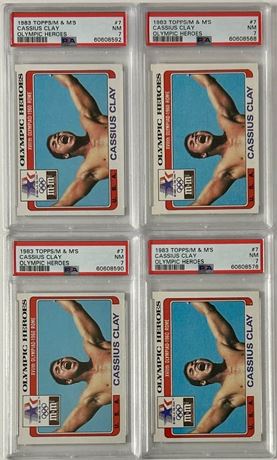 1983 Topps M&M's Lot (4) Muhammad Ali Olympic Heroes PSA 7 NM