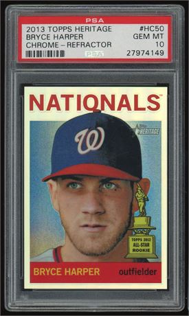 2013 Topps Heritage Bryce Harper Chrome Refractor 119/564 PSA 10 GEM MINT