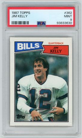 1987 Topps #362 Jim Kelly RC PSA 9 MINT