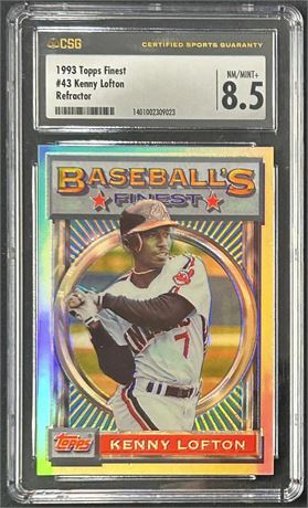 1993 Topps Finest Refractor #43 Kenny Lofton CSG 8.5 NMMT+