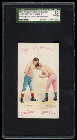 1893 Red Cross Tobacco N266 Carney/Mitchell Boxing Positions And Boxers SGC 2