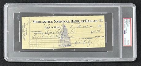 1953 Check Signed By Jack Ruby PSA Auto 9