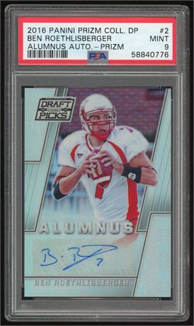 2016 Prizm College Draft Picks Alumnus Auto Prizm Ben Roethlisberger PSA 9 MINT