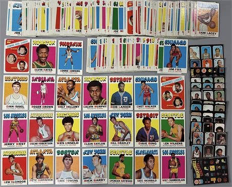 1971 Topps Basketball Complete Set w/ Rare Trios Stickers (1-233) (1-26) EX Avg