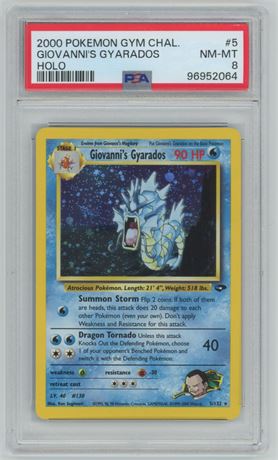 2000 Pokemon Gym Challenge #5 Giovanni's Gyarados Holo PSA 8 NMMT