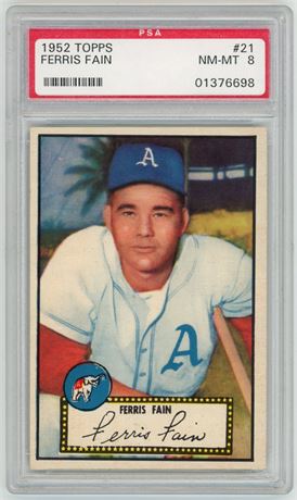 1952 Topps #21 Ferris Fain PSA 8 NMMT Only 2 Higher