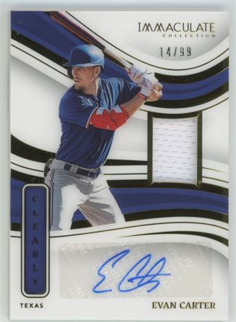 2023 Immaculate Collection Clearly Evan Carter RPA 14/99