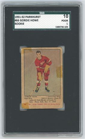 1951 Parkhurst #66 Gordie Howe RC SGC 1