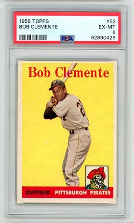 1958 Topps #52 Roberto Clemente PSA 6 EXMT