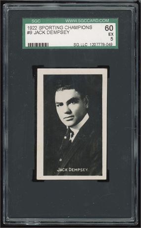 1922 Sporting Champions #9 Jack Dempsey RC SGC 5 EX