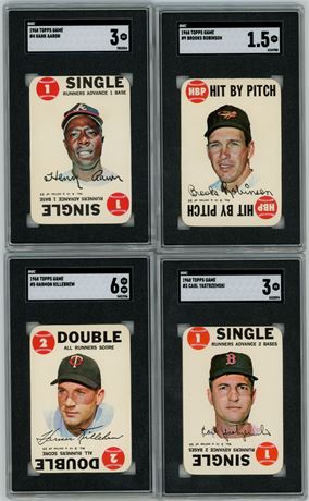 1968 Topps Game Aaron/Killebrew/Yaz/Robinson SGC Graded Lot (4)