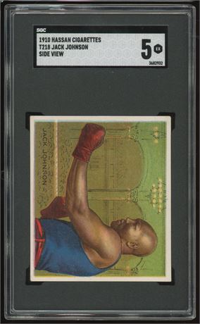1910 T218 Hassan Champions Jack Johnson Side View Prize Fighter SGC 5 EX