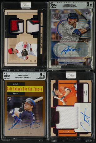 2024-2025 Topps & Panini Baseball Raw Lot (4) w/ Wells, Miller, Mayo, and Keith