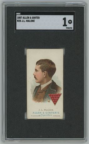 1887 Allen & Ginter N28 J.L. Malone SGC 1 POOR