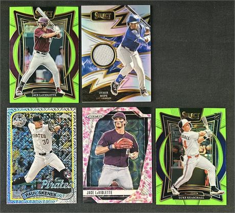 2025 Topps/Panini Baseball Lot (5) w/ Cherry Blossum & Numbered Cards w/ Skenes