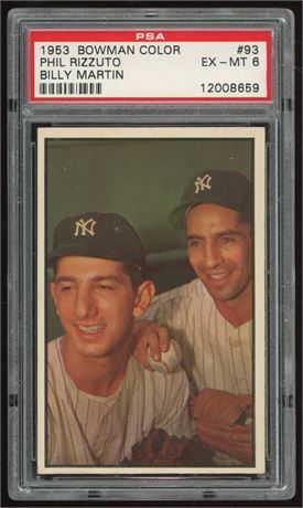 1953 Bowman Color #93 Phil Rizzuto/Billy Martin PSA 6 EXMT