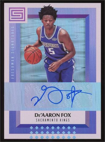 2017 Panini Status Freshman Signatures De'Aaron Fox RC Auto