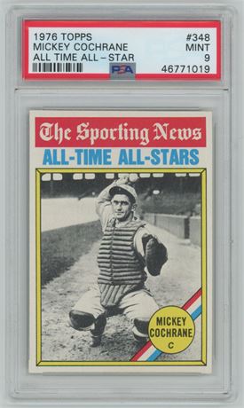 1976 Topps #348 Mickey Cochrane All Time All-Star PSA 9 MINT