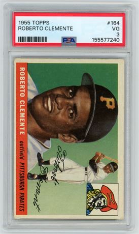 1955 Topps #164 Roberto Clemente RC PSA 3 VG