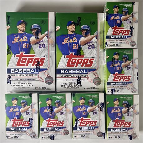 2022 Topps Update Series Lot Blaster Boxes (6) and Hobby Boxes (2)