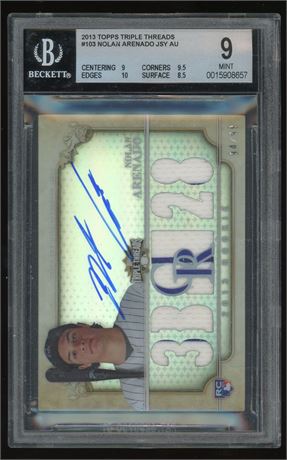 2013 Topps Triple Threads #103 Nolan Arenado RPA 94/99 BGS 9 MINT