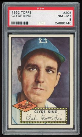 1952 Topps #205 Clyde King PSA 8 NMMT Only 16 Higher