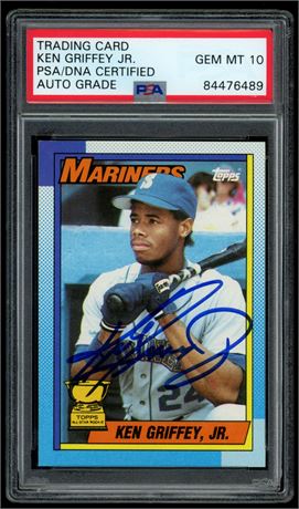 1990 Topps #336 Ken Griffey Jr PSA Auto 10