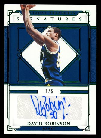 2021 Panini National Treasures Signatures David Robinson 1/5 Green