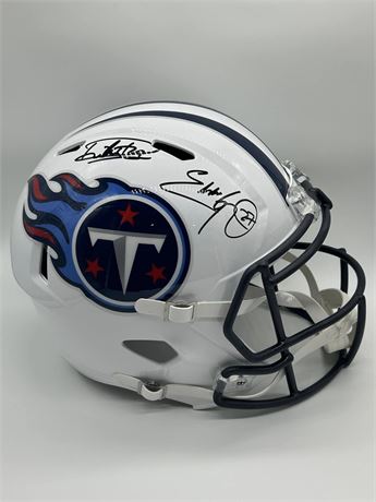 Derrick Henry/Eddie George Titans Full-Sized Speed Rep Helmet Beckett COA