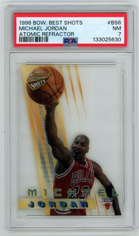 1996 Bowman Best Shots Michael Jordan Atomic Refractor PSA 7 NM