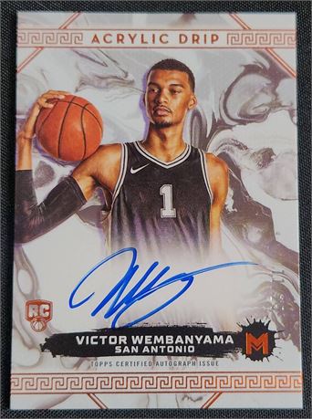 2024 Topps Victor Wembanyama RC Acylic Drip 11/25 On Card Auto Case Hit