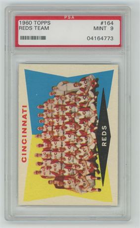 1960 Topps #164 Reds Team Card PSA 9 MINT None Higher RARE! 2 Sales Since 2018