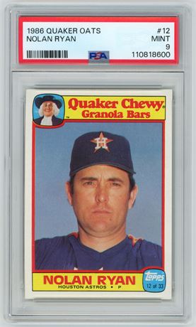 1986 Quaker Oats #12 Nolan Ryan PSA 9 MINT