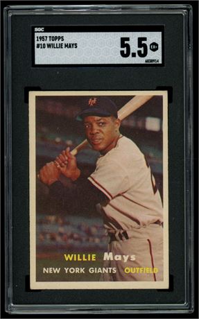 1957 Topps #10 Willie Mays SGC 5.5 EX+