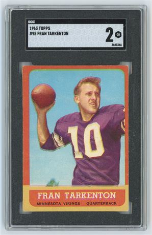 1963 Topps #98 Fran Tarkenton SGC 2 GOOD