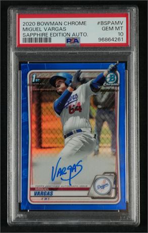 2020 1st Bowman Chrome Miguel Vargas Sapphire Edition On Card Auto