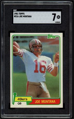 1981 Topps #216 Joe Montana RC SGC 7