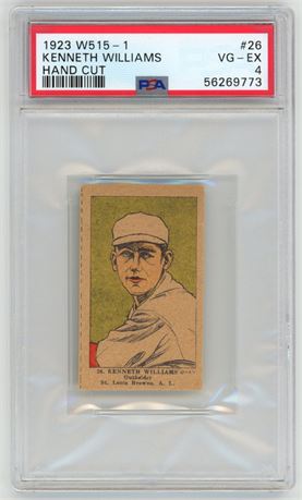 1923 W515-1 #26 Kenneth Williams Hand Cut PSA 4 VGEX