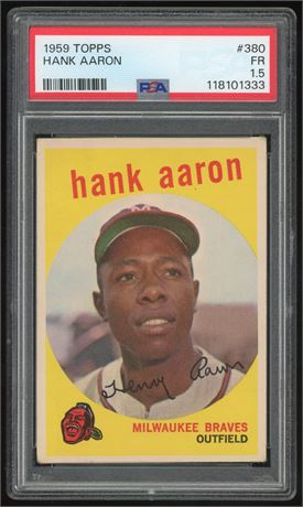 1959 Topps #380 Hank Aaron PSA 1.5 FAIR
