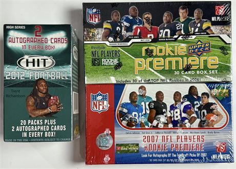 2007-2012 NFL Football Sealed Boxes w/ UD Rookie Premiere & Sage