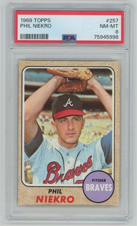 1968 Topps #257 Phil Niekro PSA 8 NMMT