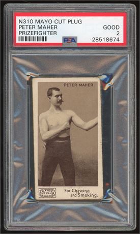 1890 N310 Mayo Cut Plug Boxing Peter Maher Prizefighters PSA 2 GOOD