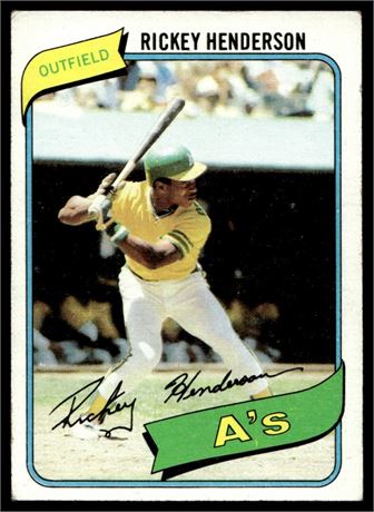 1980 Topps #482 Rickey Henderson RC VG No Creases or Wrinkles
