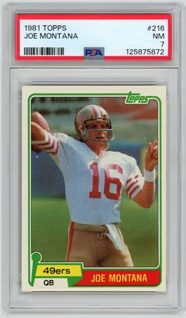 1981 Topps #216 Joe Montana RC PSA 7 NM