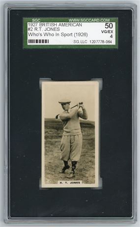 1927 British American #2 Bobby Jones Who's Who In Sport SGC 4 VGEX