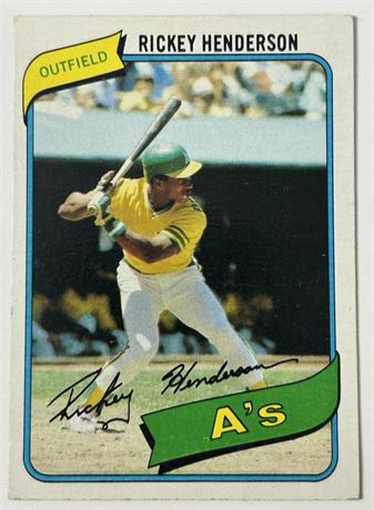 1980 Topps #482 Rickey Henderson VG Stain on Back