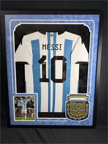 Lionel Messi Signed & Framed Argentina Jersey BGS LOA 34"x42"