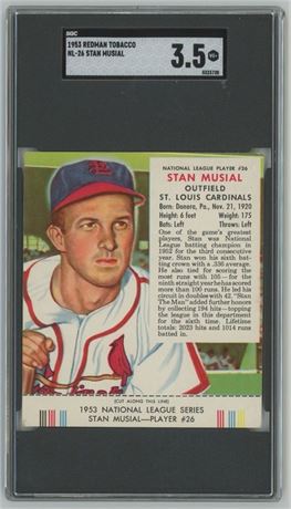 1953 Red Man Tobacco W/ TAB Stan Musial SGC 3.5 VG+