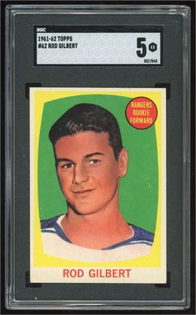 1961 Topps #62 Rod Gilbert RC SGC 5 EX